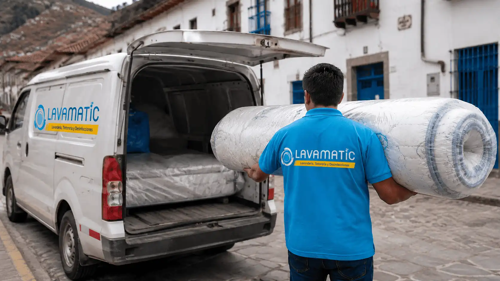 Real before and after of mattress cleaning and re-covering in Cusco - Lavamatic